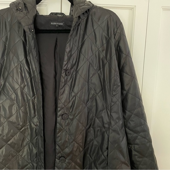 Eileen Fisher Lightweight Puffer Jacket with Hood Size Small - Picture 10 of 10